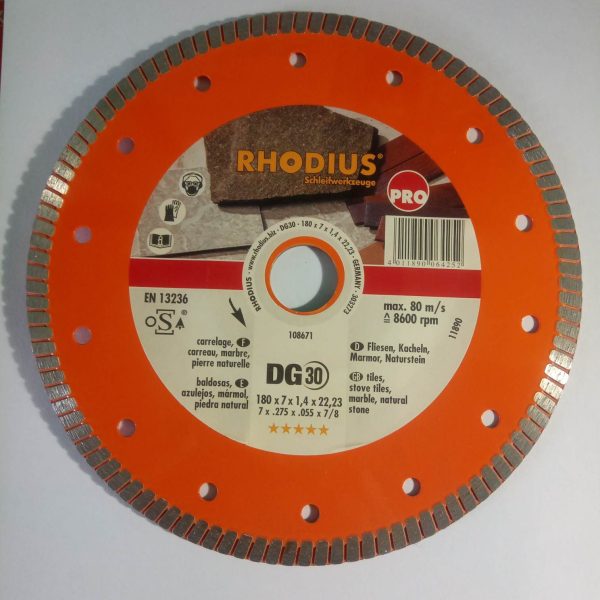 Διαμαντόδισκος rhodius dg30 180mm